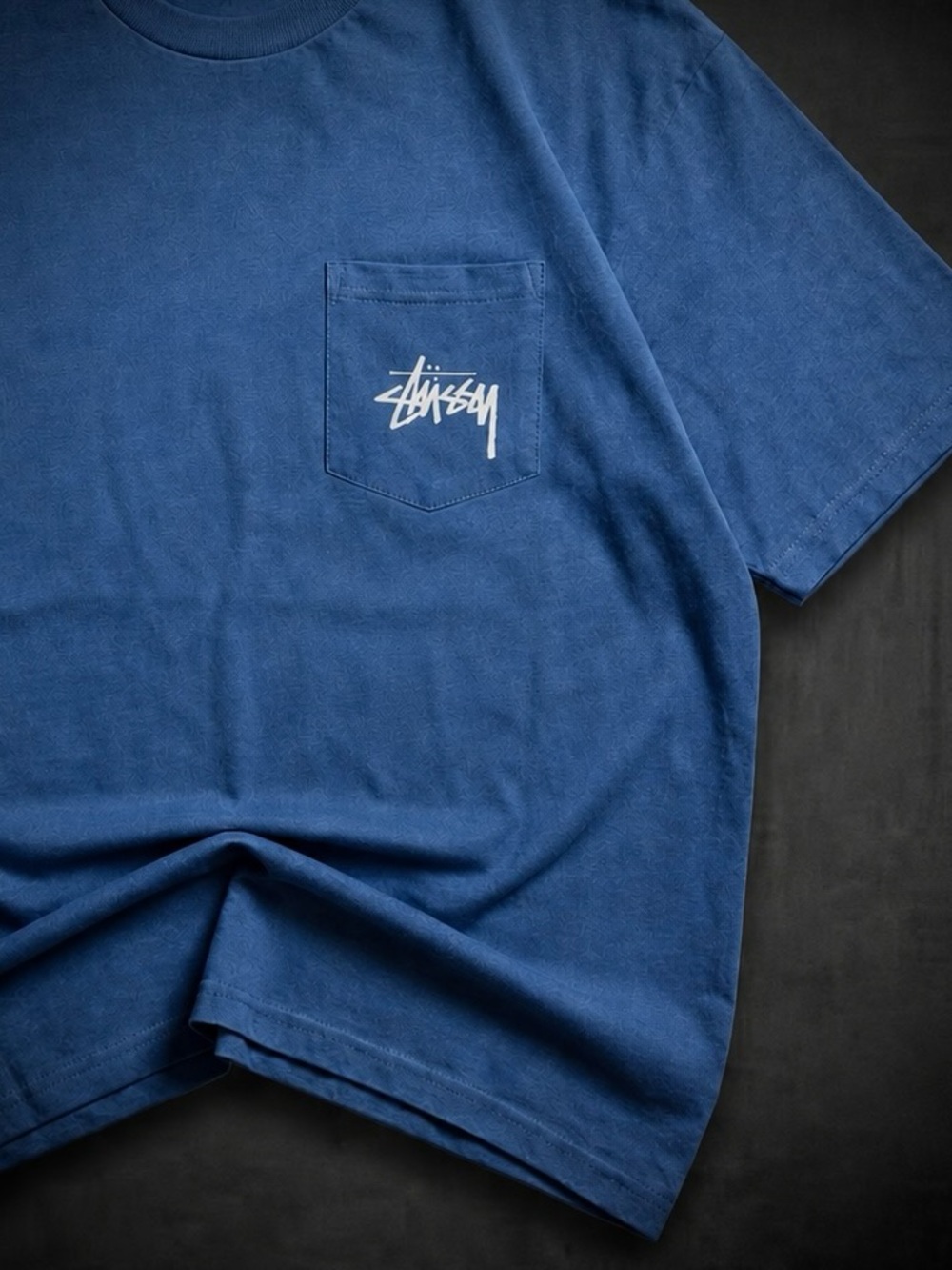 🆕 STUSSY stock logo tee Stüssy basic front Pocket T Shirt 2XL